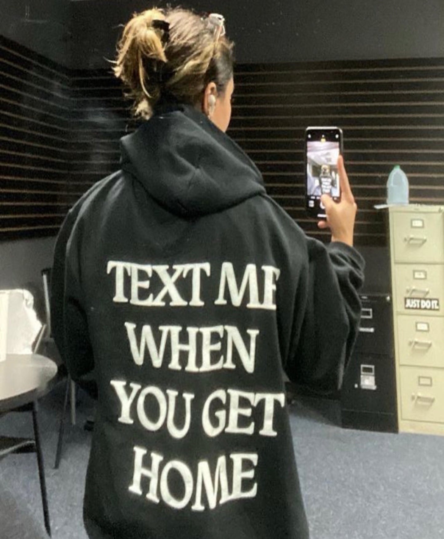 Hoodie Text Me When You Get Home Black