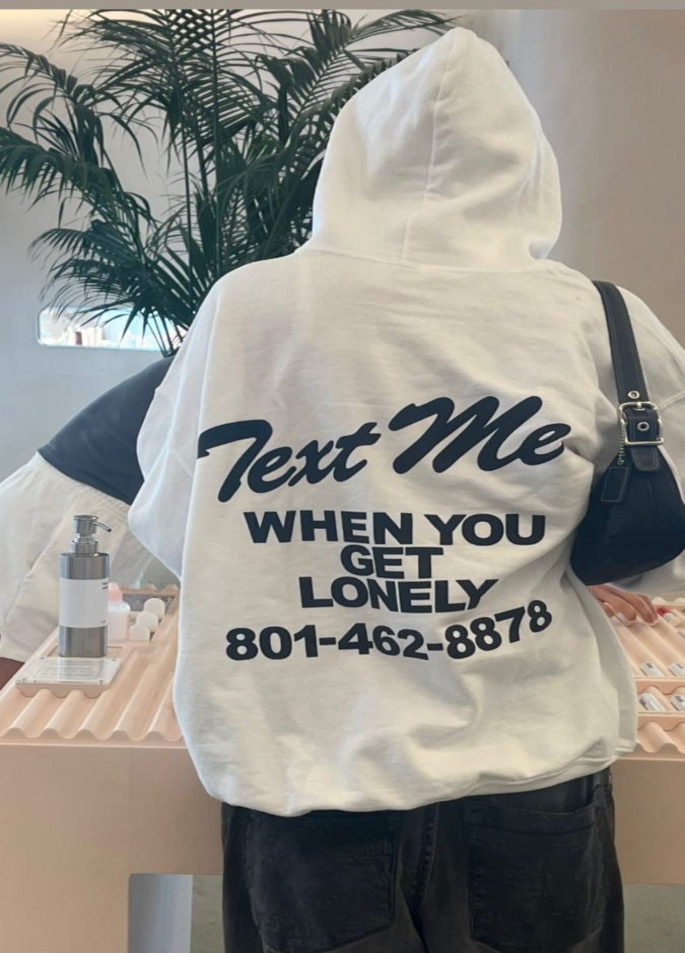 Hoodie Text Me When You Get Lonely Number Blanco